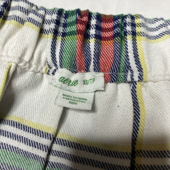 Aerie Plaid Mini Plaid Skirt Womens Size XS Red Green Pleated school girl E81 - Picture 2 of 3